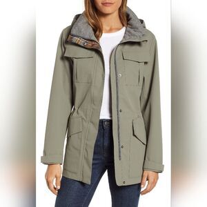 Pendleton Womens Lihn Packable Hood Full Zip Button Utility Jacket Small